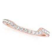Single Row Prong Set Curved Half Eternity Ring in Gold & Platinum