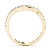 Single Row Prong Set Curved Half Eternity Ring in Gold & Platinum