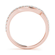 Single Row Prong Set Curved Half Eternity Ring in Gold & Platinum