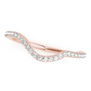 Single Row Curved Half Eternity Ring in Gold & Platinum