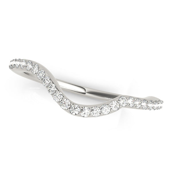 Single Row Curved Half Eternity Ring in Gold & Platinum
