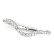 Single Row Curved Half Eternity Ring in Gold & Platinum