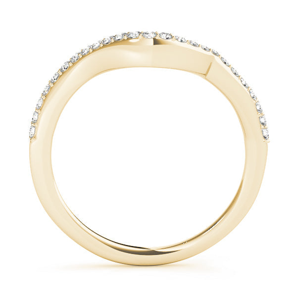 Single Row Curved Half Eternity Ring in Gold & Platinum