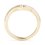 Single Row Curved Half Eternity Ring in Gold & Platinum
