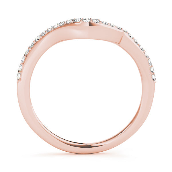 Single Row Curved Half Eternity Ring in Gold & Platinum