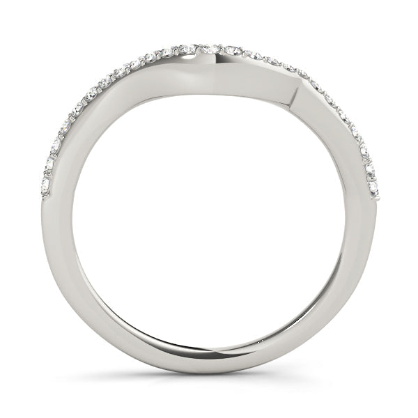 Single Row Curved Half Eternity Ring in Gold & Platinum