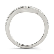 Single Row Curved Half Eternity Ring in Gold & Platinum