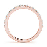 Split Prong Half Eternity Ring in Gold & Platinum