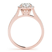 Dazzling Halo Round Diamond Engagement Ring in 10K/14K gold and platinum with certified lab-grown or natural diamonds