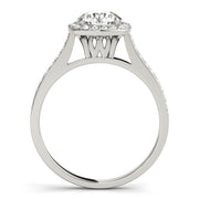 Dazzling Halo Round Diamond Engagement Ring in 10K/14K gold and platinum with certified lab-grown or natural diamonds
