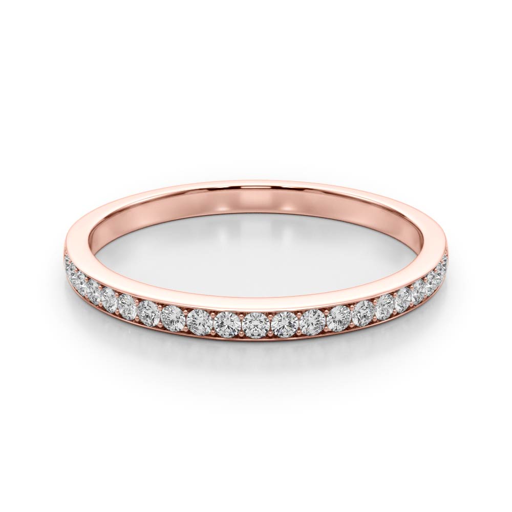 Prong Set Half Eternity Ring in Gold & Platinum