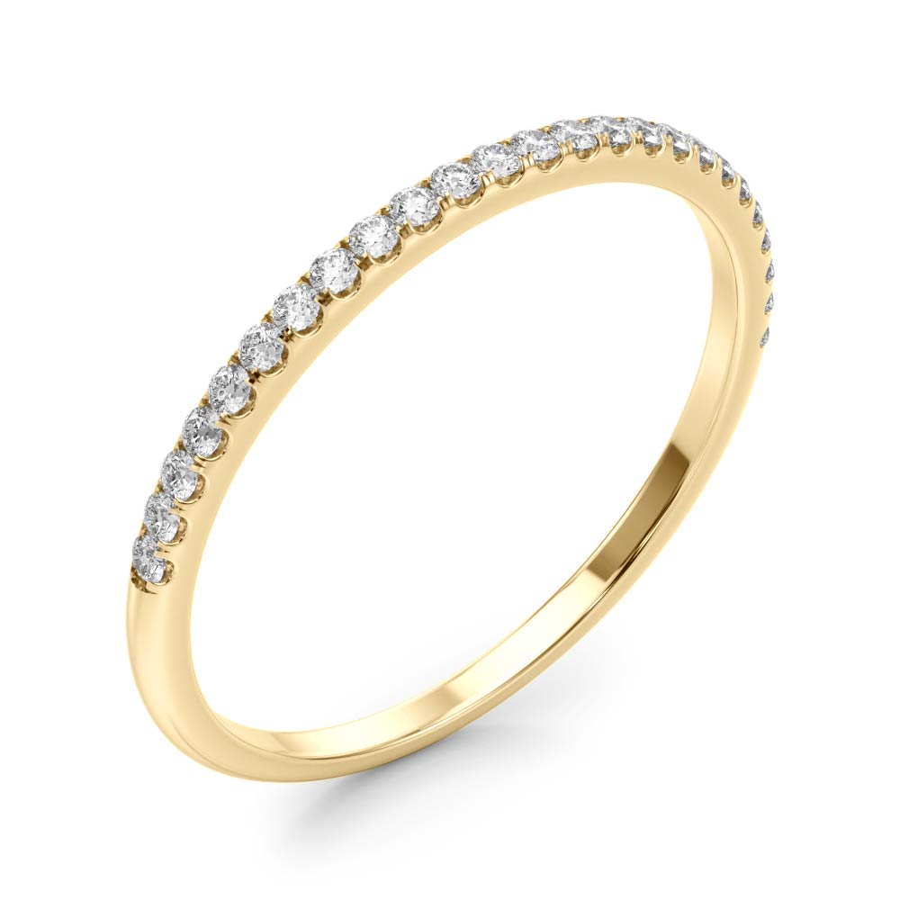 Single Row Split Prong Half Eternity Ring in Gold & Platinum