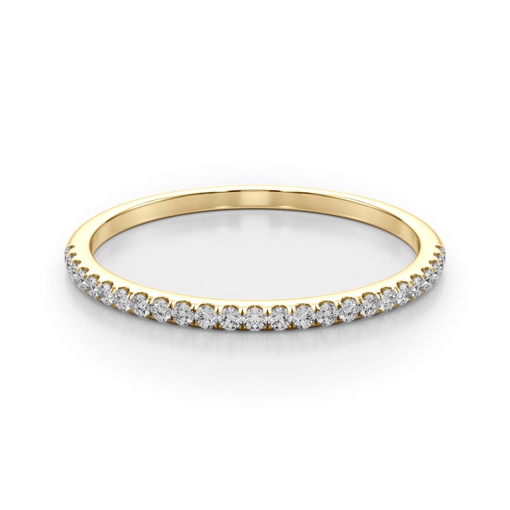 Single Row Split Prong Half Eternity Ring in Gold & Platinum