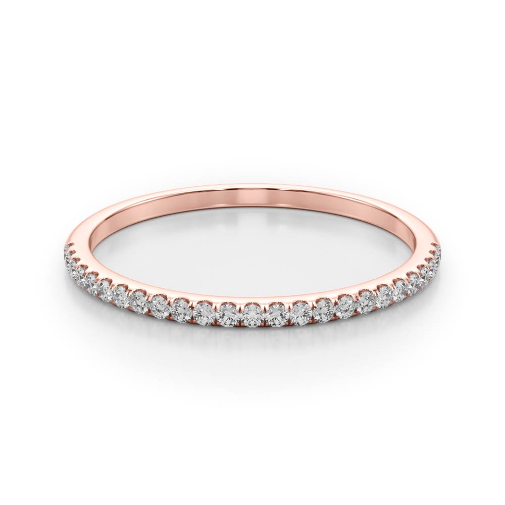 Single Row Split Prong Half Eternity Ring in Gold & Platinum