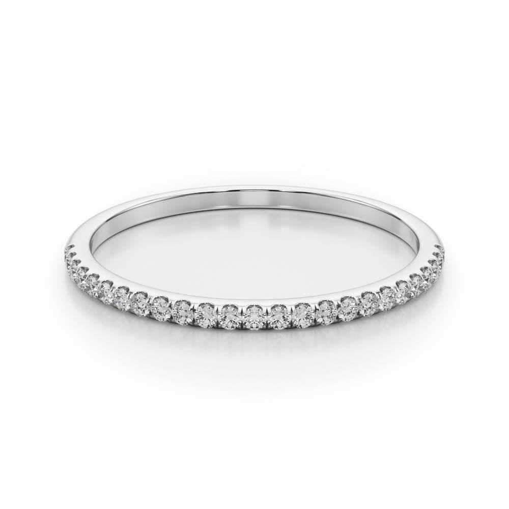 Single Row Split Prong Half Eternity Ring in Gold & Platinum