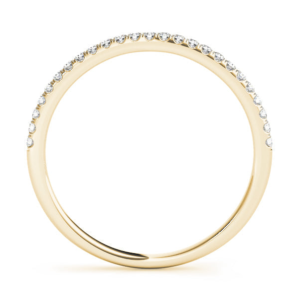 Single Row Split Prong Half Eternity Ring in Gold & Platinum
