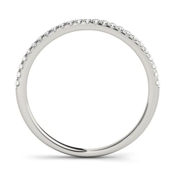 Single Row Split Prong Half Eternity Ring in Gold & Platinum