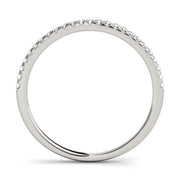 Single Row Split Prong Half Eternity Ring in Gold & Platinum