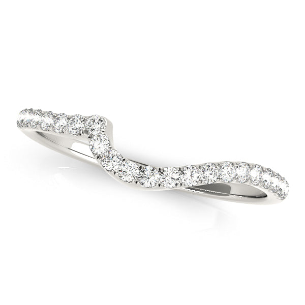 Single Row Split Prong Curved Half Eternity Ring in 10K/14K gold and platinum with certified lab-grown or natural diamonds