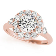Enchanted Halo Round Diamond Engagement Ring in 10K/14K gold and platinum with certified lab-grown or natural diamonds