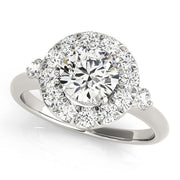 Enchanted Halo Round Diamond Engagement Ring in 10K/14K gold and platinum with certified lab-grown or natural diamonds
