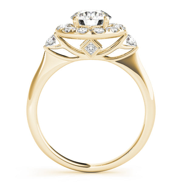 Enchanted Halo Round Diamond Engagement Ring in 10K/14K gold and platinum with certified lab-grown or natural diamonds