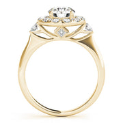 Enchanted Halo Round Diamond Engagement Ring in 10K/14K gold and platinum with certified lab-grown or natural diamonds