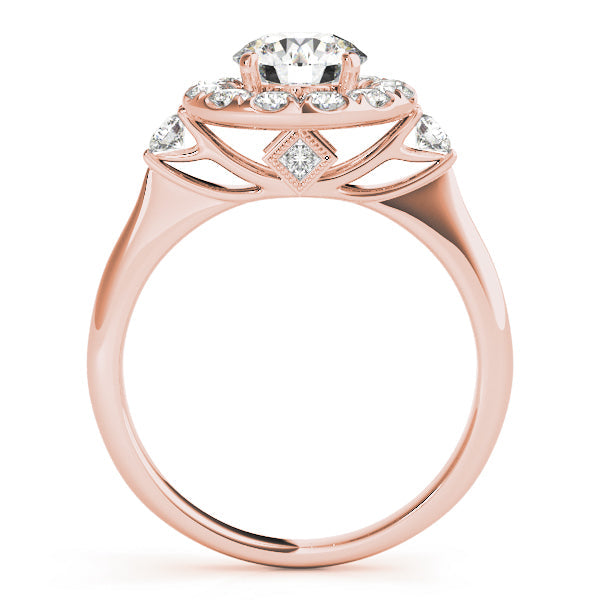 Enchanted Halo Round Diamond Engagement Ring in 10K/14K gold and platinum with certified lab-grown or natural diamonds