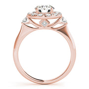 Enchanted Halo Round Diamond Engagement Ring in 10K/14K gold and platinum with certified lab-grown or natural diamonds