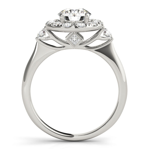 Enchanted Halo Round Diamond Engagement Ring in 10K/14K gold and platinum with certified lab-grown or natural diamonds