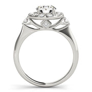 Enchanted Halo Round Diamond Engagement Ring in 10K/14K gold and platinum with certified lab-grown or natural diamonds