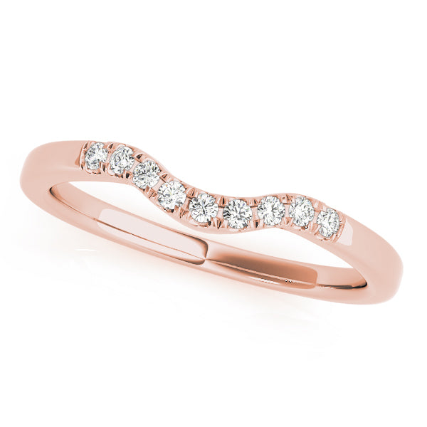 Split Prong Curved Half Eternity Ring in Gold & Platinum
