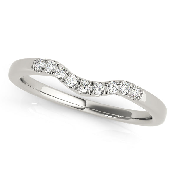 Split Prong Curved Half Eternity Ring in Gold & Platinum
