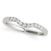 Split Prong Curved Half Eternity Ring in Gold & Platinum