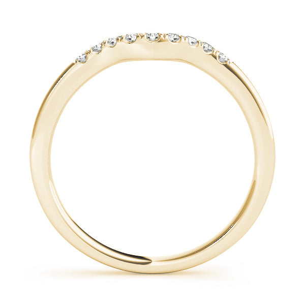 Split Prong Curved Half Eternity Ring in Gold & Platinum
