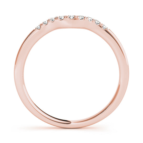 Split Prong Curved Half Eternity Ring in Gold & Platinum