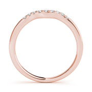 Split Prong Curved Half Eternity Ring in Gold & Platinum