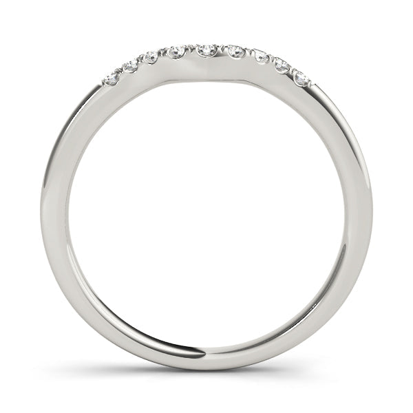 Split Prong Curved Half Eternity Ring in Gold & Platinum