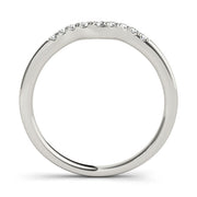 Split Prong Curved Half Eternity Ring in Gold & Platinum
