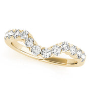Single Row Xo Cut Curved Half Eternity Ring in 10K/14K gold and platinum with certified lab-grown or natural diamonds