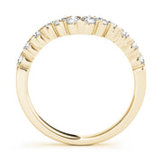 Single Row Xo Cut Curved Half Eternity Ring in Gold & Platinum