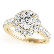 Devoted Halo Round Diamond Engagement Ring in 10K/14K gold and platinum with certified lab-grown or natural diamonds