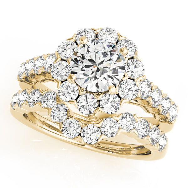 Devoted Halo Round Diamond Engagement Ring in 10K/14K gold and platinum with certified lab-grown or natural diamonds