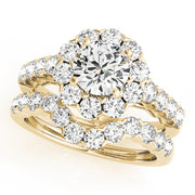 Devoted Halo Round Diamond Engagement Ring in 10K/14K gold and platinum with certified lab-grown or natural diamonds