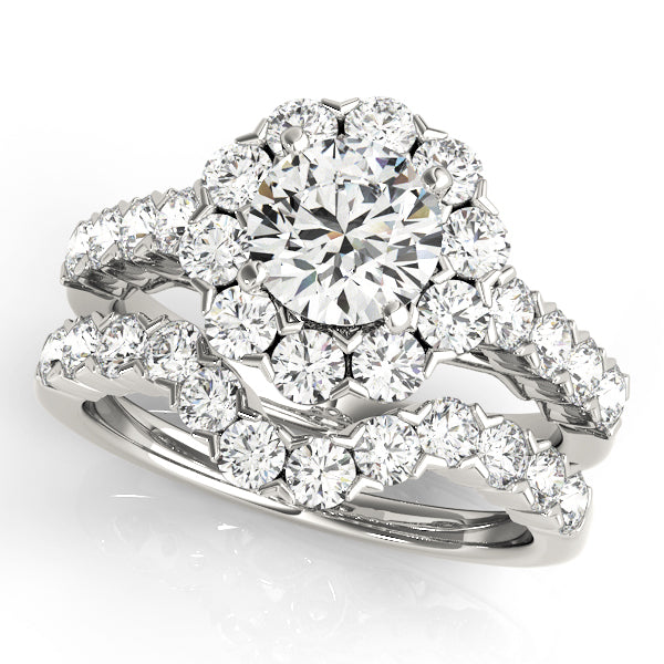 Devoted Halo Round Diamond Engagement Ring in 10K/14K gold and platinum with certified lab-grown or natural diamonds