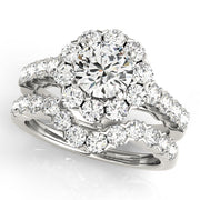 Devoted Halo Round Diamond Engagement Ring in 10K/14K gold and platinum with certified lab-grown or natural diamonds