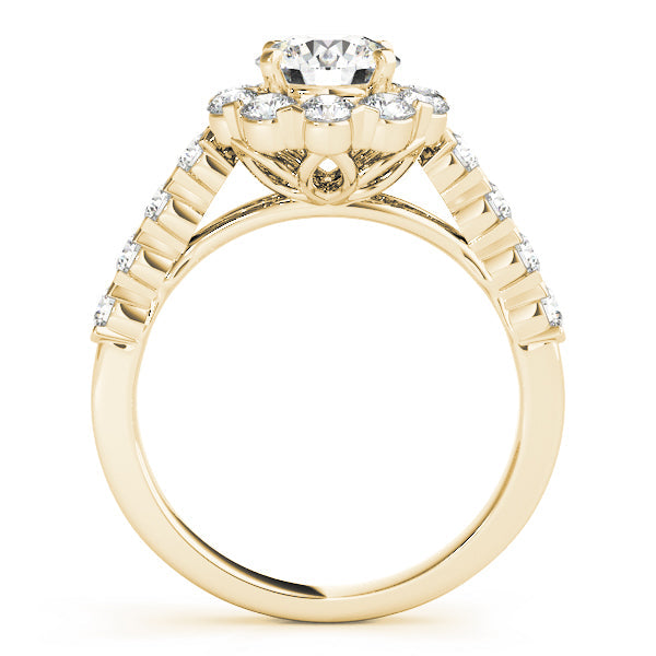 Devoted Halo Round Diamond Engagement Ring in 10K/14K gold and platinum with certified lab-grown or natural diamonds