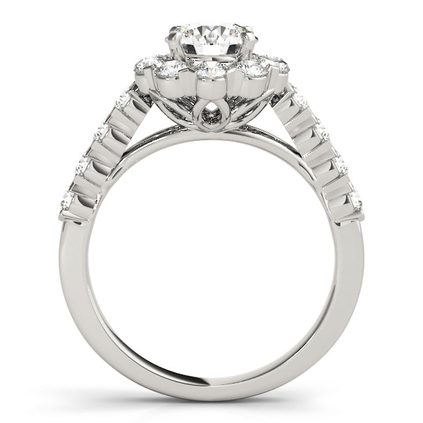 Devoted Halo Round Diamond Engagement Ring in 10K/14K gold and platinum with certified lab-grown or natural diamonds