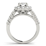 Devoted Halo Round Diamond Engagement Ring in 10K/14K gold and platinum with certified lab-grown or natural diamonds