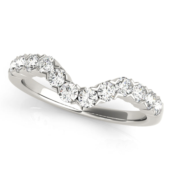 Xo Curved Half Eternity Ring in Gold & Platinum